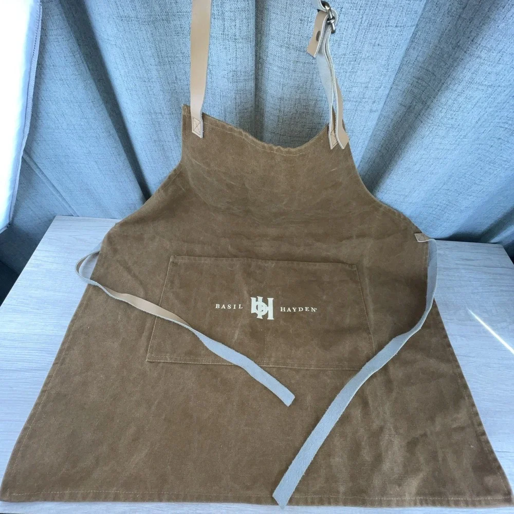 Basil Hayden Bourbon Canvas & Leather Apron BBQ Barmaster Drink Smart Rare New